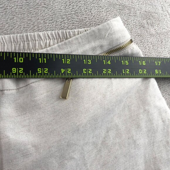 JM Collection Women's Pants Size PM Linen Blend Straight Leg Elastic Waist Beige - Picture 5 of 13